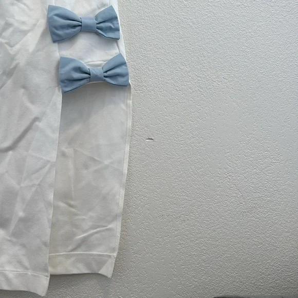 NWT BHLDN - Strapless Side-Bow Asymmetrical Midi Dress - White and Blue - Size M - Picture 8 of 9